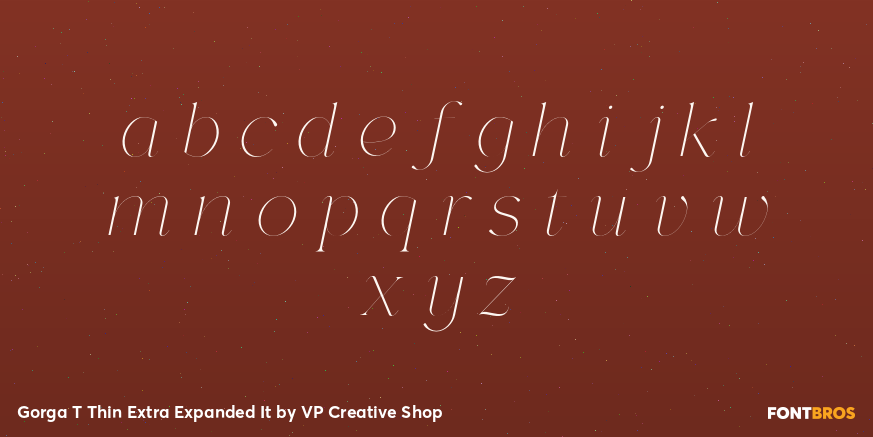Gorga T Thin Extra Expanded It Font Poster #3