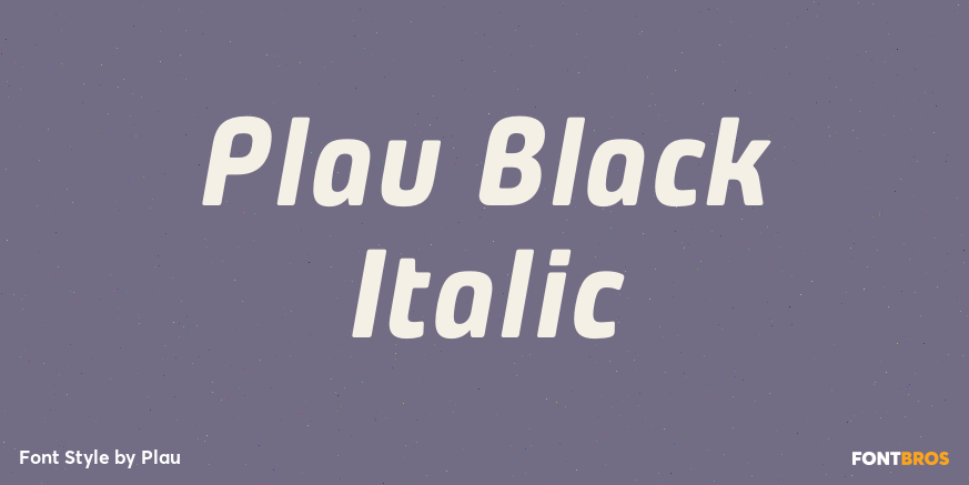 Plau Black Italic Font Poster #1