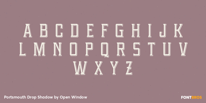 Portsmouth Drop Shadow Font Poster #2