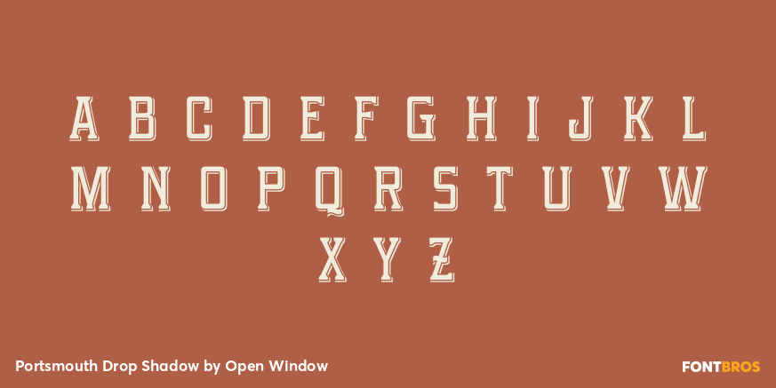 Portsmouth Drop Shadow Font Poster #3