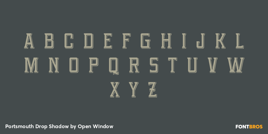 Portsmouth Drop Shadow Font Poster #3