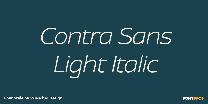 Contra Sans Light Italic Font Poster #1