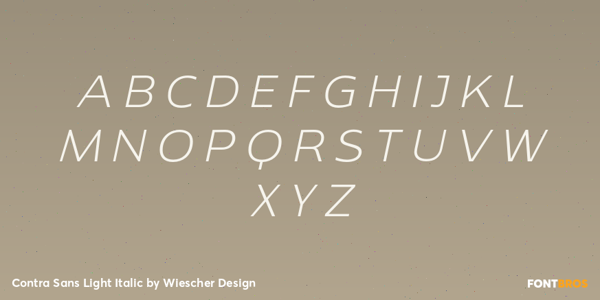 Contra Sans Light Italic Font Poster #2