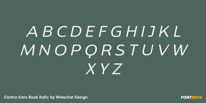 Contra Sans Book Italic Font Poster #2