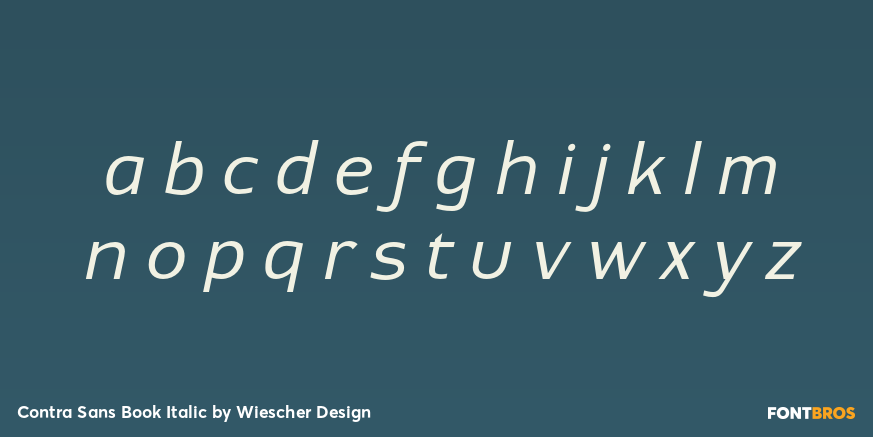 Contra Sans Book Italic Font Poster #3