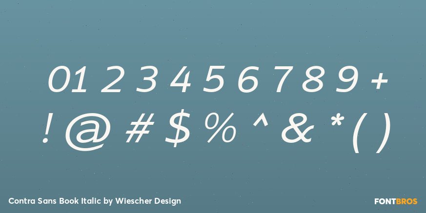 Contra Sans Book Italic Font Poster #4