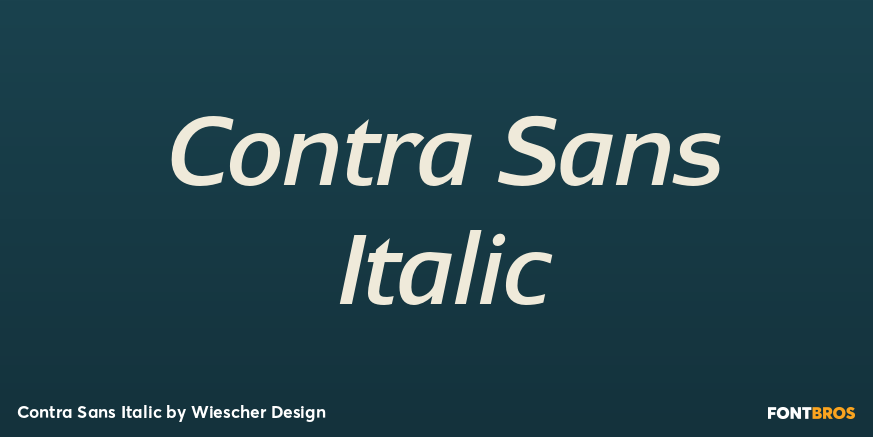 Contra Sans Italic Font Poster #1