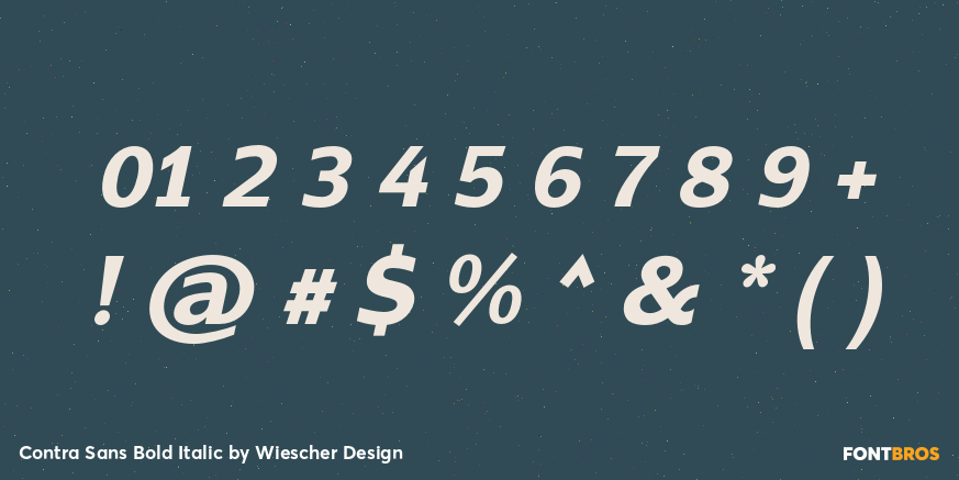 Contra Sans Bold Italic Font Poster #1