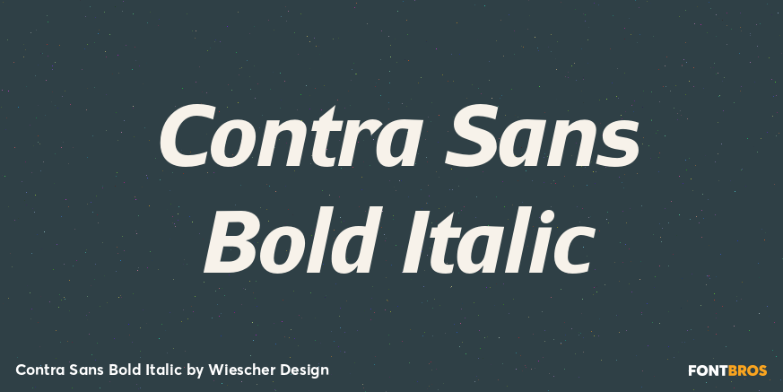 Contra Sans Bold Italic Font Poster #1