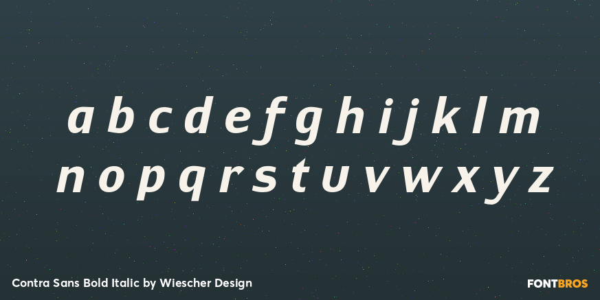 Contra Sans Bold Italic Font Poster #1