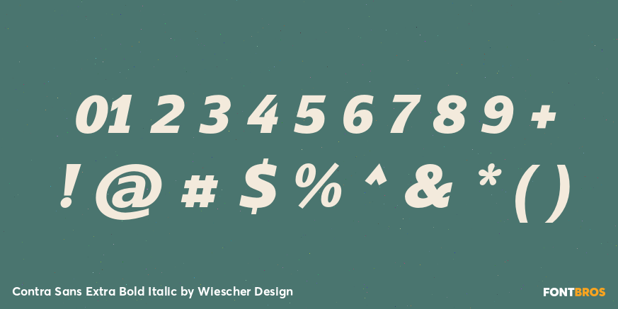 Contra Sans Extra Bold Italic Font Poster #1