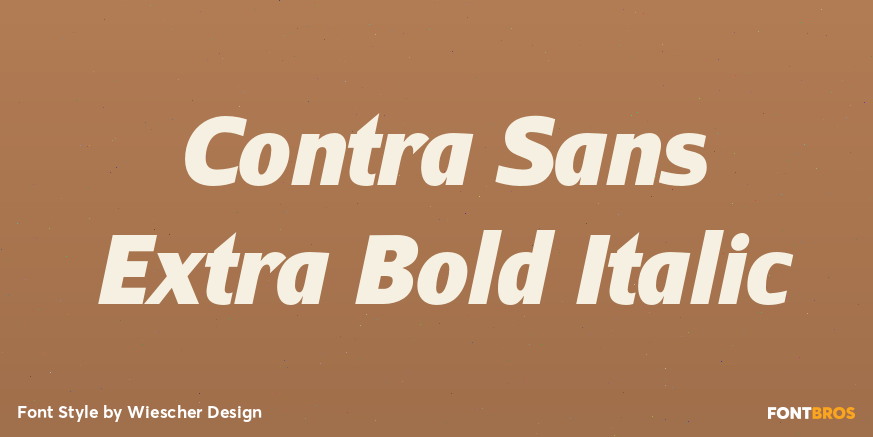 Contra Sans Extra Bold Italic Font Poster #1