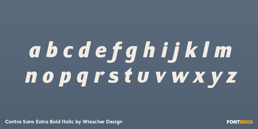 Contra Sans Extra Bold Italic Font Poster #3