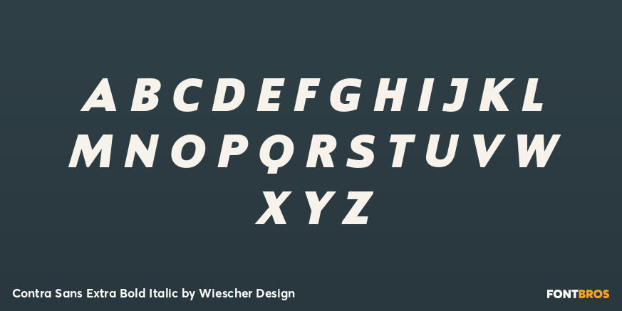Contra Sans Extra Bold Italic Font Poster #1