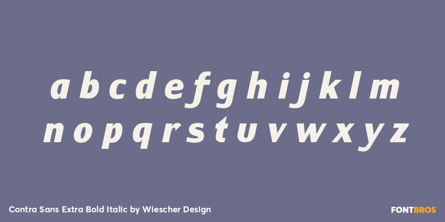 Contra Sans Extra Bold Italic Font Poster #1
