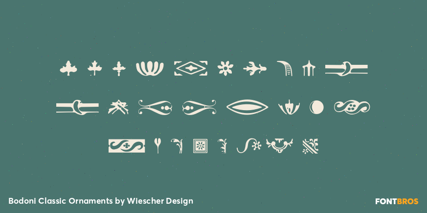 Bodoni Classic Ornaments Font Poster #2