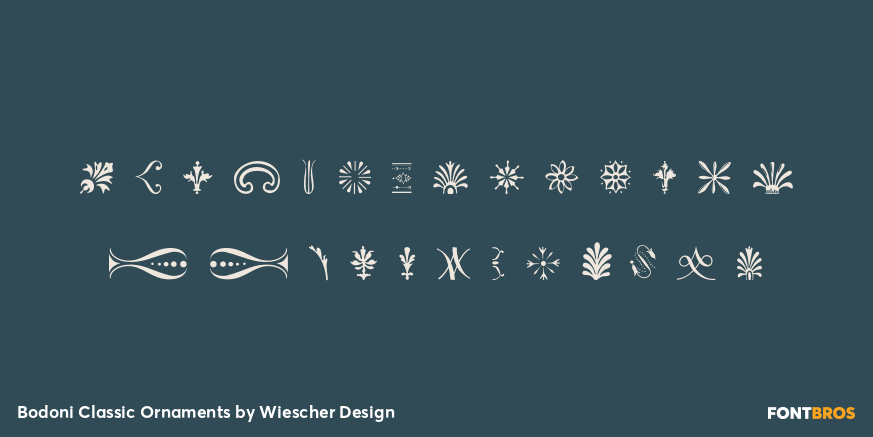 Bodoni Classic Ornaments Font Poster #3