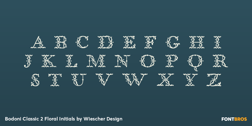 Bodoni Classic 2 Floral Initials Font Poster #2