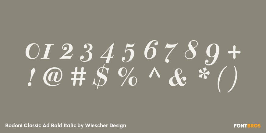 Bodoni Classic Ad Bold Italic Font Poster #1