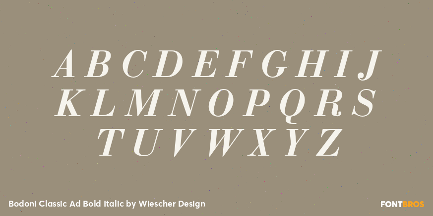 Bodoni Classic Ad Bold Italic Font Poster #1