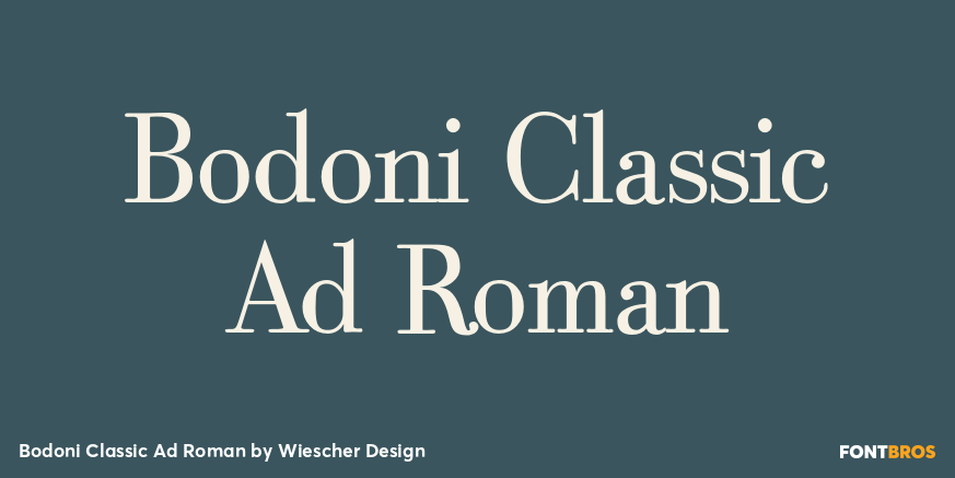 Bodoni Classic Ad Roman Font Poster #1