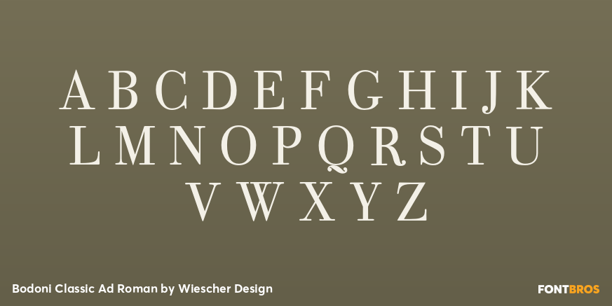 Bodoni Classic Ad Roman Font Poster #2