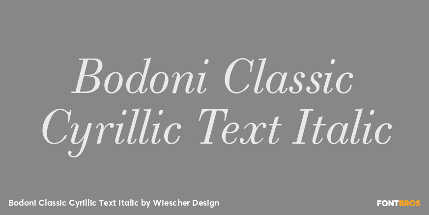 Bodoni Classic Cyrillic Text Italic Font Poster #1
