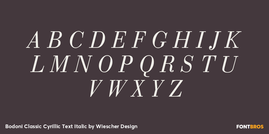 Bodoni Classic Cyrillic Text Italic Font Poster #2