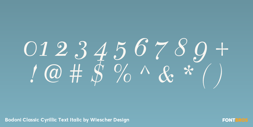 Bodoni Classic Cyrillic Text Italic Font Poster #4