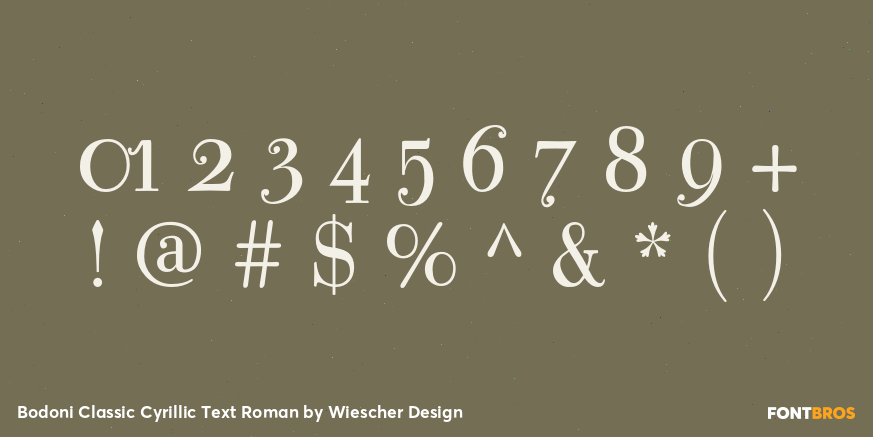 Bodoni Classic Cyrillic Text Roman Font Poster #1