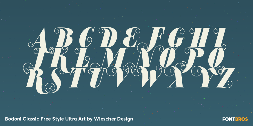 Bodoni Classic Free Style Ultra Art Font Poster #2