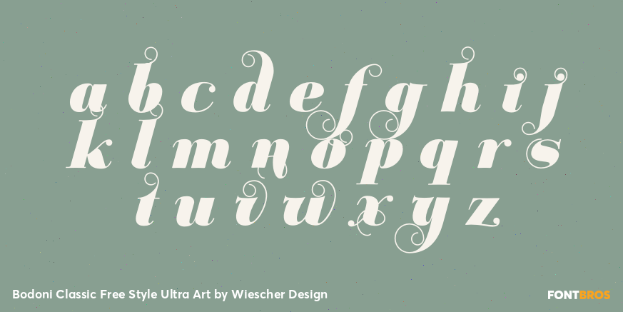 Bodoni Classic Free Style Ultra Art Font Poster #3