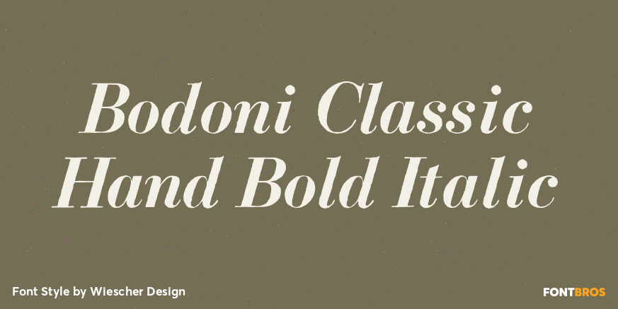 Bodoni Classic Hand Bold Italic Poster