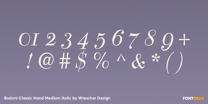 Bodoni Classic Hand Medium Italic Font Poster #1