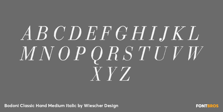 Bodoni Classic Hand Medium Italic Font Poster #2