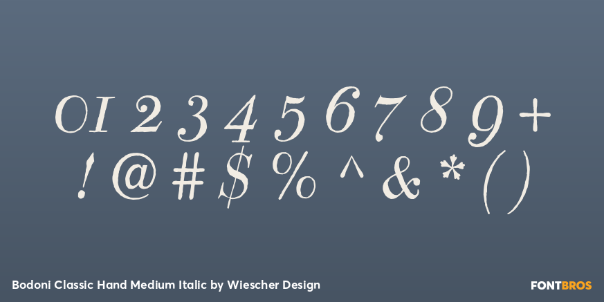 Bodoni Classic Hand Medium Italic Font Poster #4