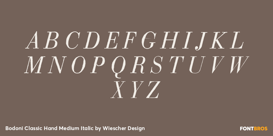 Bodoni Classic Hand Medium Italic Font Poster #1