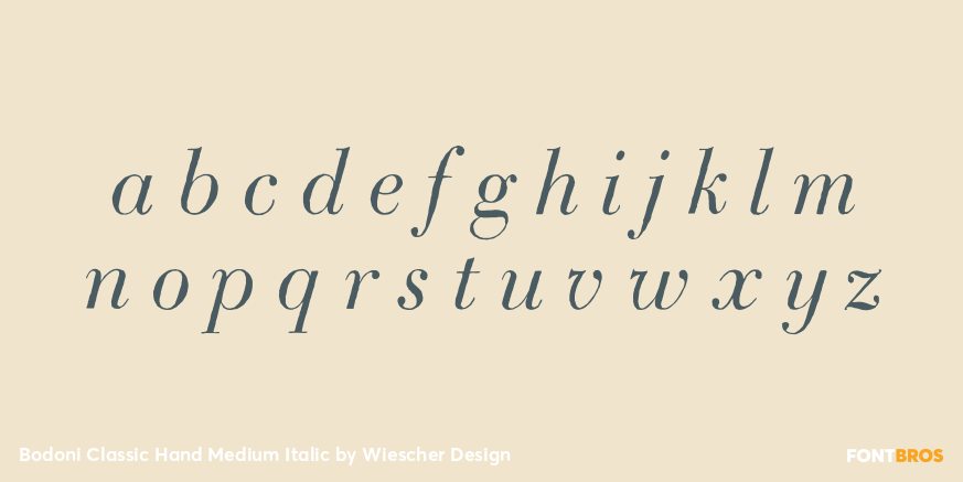 Bodoni Classic Hand Medium Italic Font Poster #1