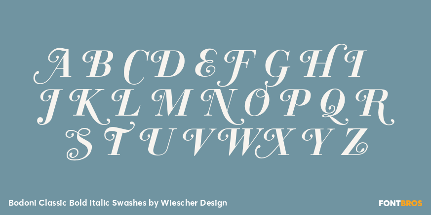 Bodoni Classic Bold Italic Swashes Font Poster #2