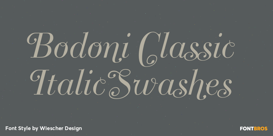 Bodoni Classic Italic Swashes Font Poster #1