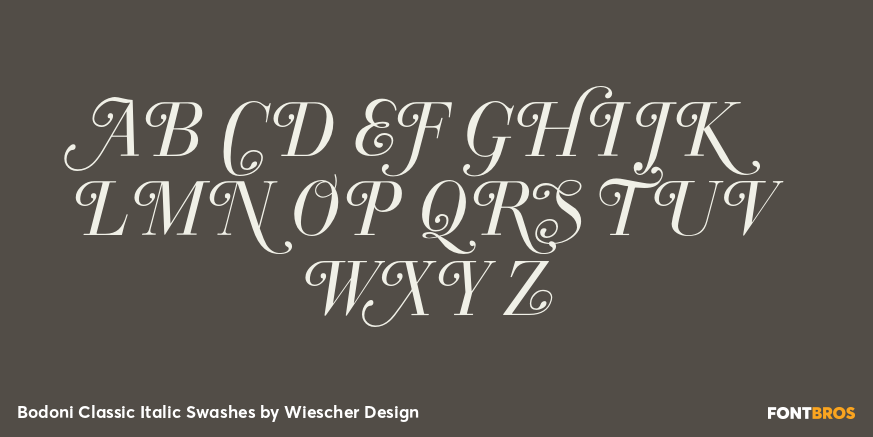 Bodoni Classic Italic Swashes Font Poster #2