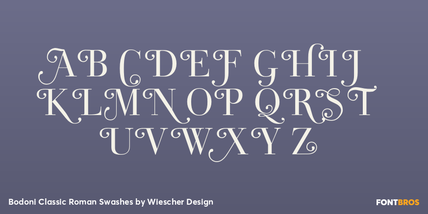 Bodoni Classic Roman Swashes Font Poster #2
