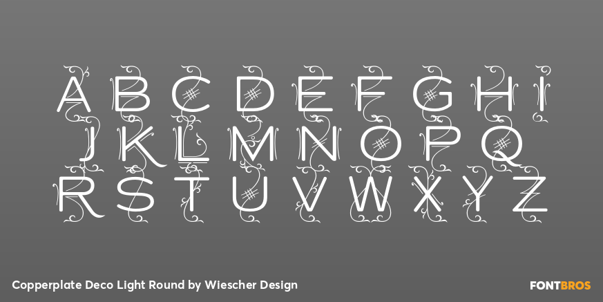 Copperplate Deco Light Round Font Poster #2