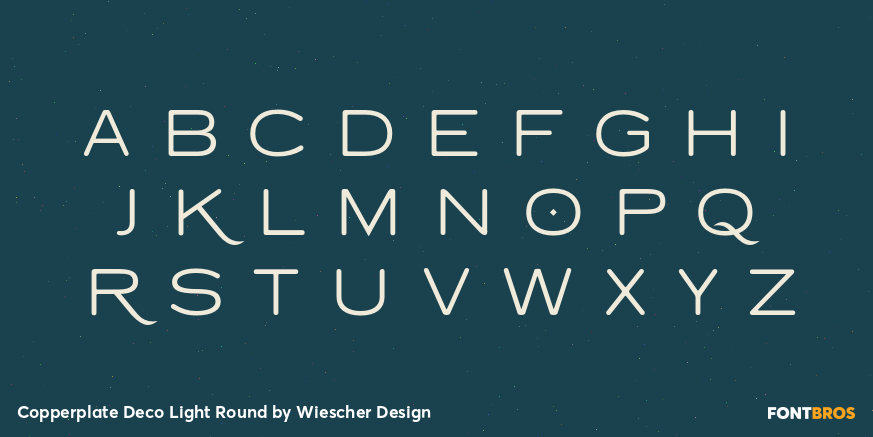 Copperplate Deco Light Round Font Poster #3