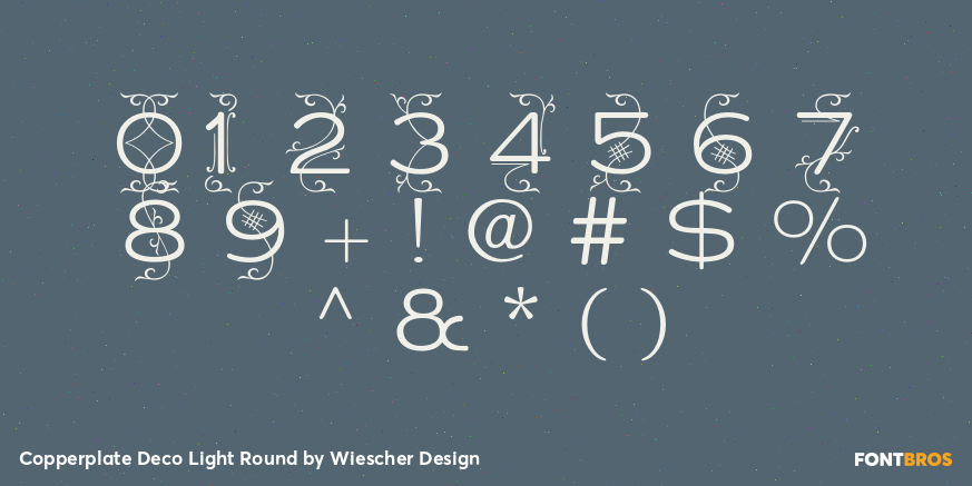 Copperplate Deco Light Round Font Poster #4
