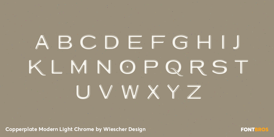 Copperplate Modern Light Chrome Font Poster #2