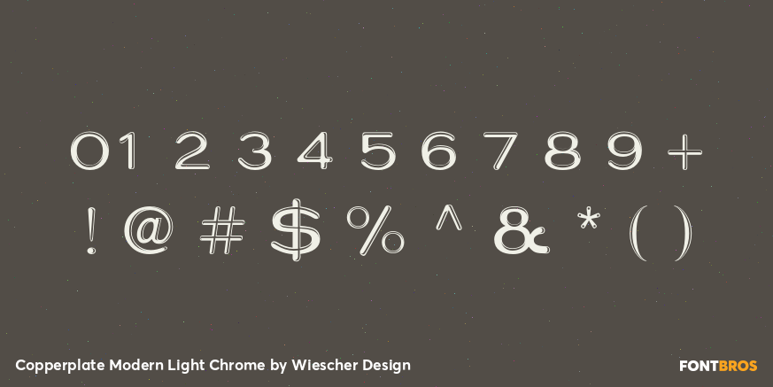 Copperplate Modern Light Chrome Font Poster #4