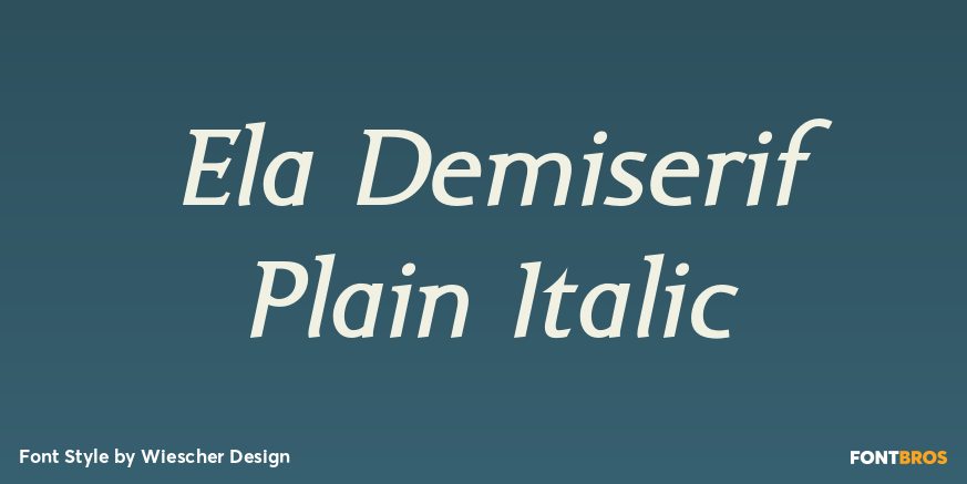 Ela Demiserif Plain Italic Font Poster #1