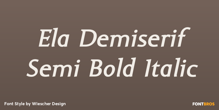 Ela Demiserif Semi Bold Italic Poster