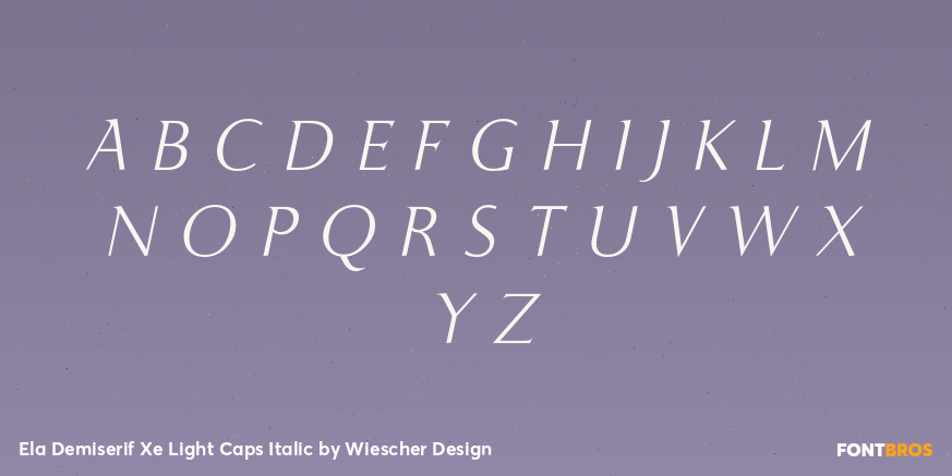 Ela Demiserif Xe Light Caps Italic Font Poster #2